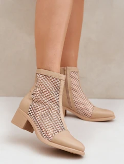 Dámské Síťované Boty Na Podpatku Béžové model 21683774 - Boto
