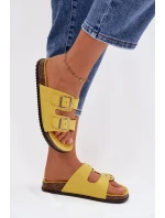 Dámské pantofle s přezkami Žluté Oliena