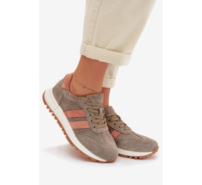 Dámské tenisky z přírodního semiše tmavě zelené Marceline