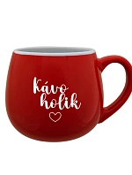 KÁVOHOLIK - červený keramický hrnček 300 ml