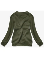 Dámská tepláková mikina v olivové barvě se stahovacími lemy model 21466538 - J.STYLE