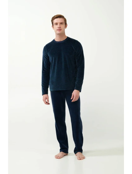 Sametové pruhované pyžamo model 20517132 - Vamp