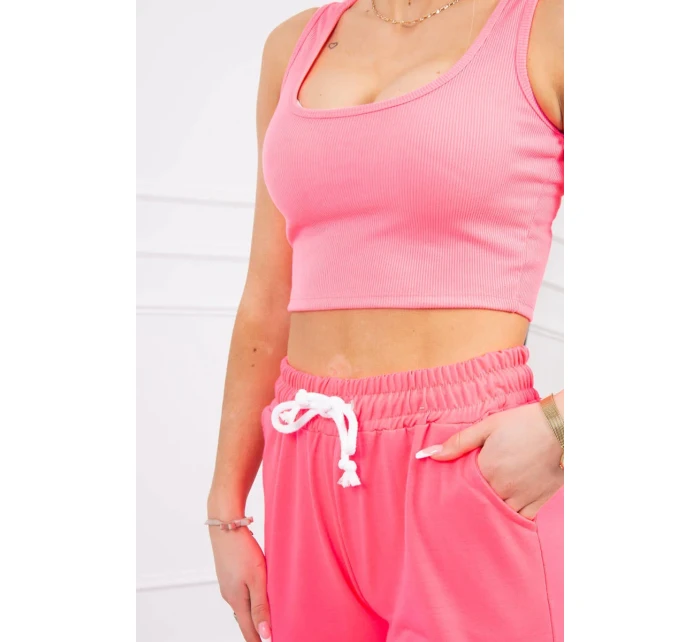 Bavlnená 3dielna sada ružová neónová