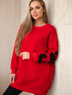 Izolovaná mikina s nápisom California červený