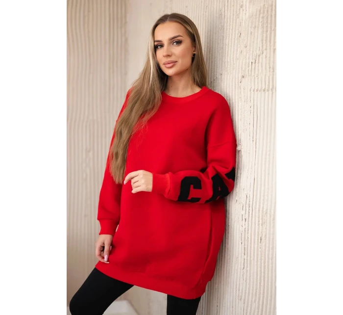 Izolovaná mikina s nápisom California červený