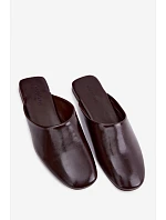 Dámské Mules z Umělé Kůže Ploché Čokoládové Romelle