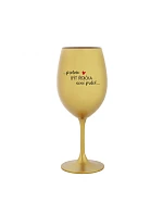Pretože byť vodičom nie je prdel - zlatý pohár na víno 350 ml Pretože byť vodičom nie je prdel - zlatý pohár na víno 350 ml