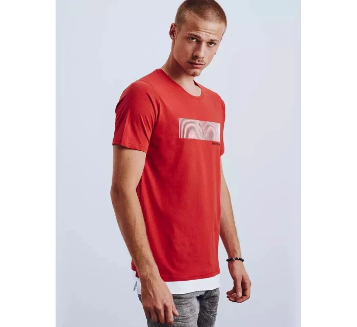 Pánske tričko s potlačou červené FashionStreet RX4651