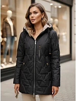 Kurtka damska przejściowa pikowana z kapturem czarna model 22342140 - FashionStreet