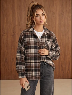 Koszula damska oversize w brązowa model 22394747 - FashionStreet