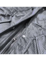 Šedá dámská manšestrová zimní bunda s kapucí model 21773185 - Libland