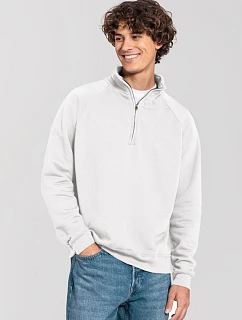 Fruit of the Loom Iconic Premium Zip Neck Sweat Těžká mikina s 1/4 zipem 16.2288 white