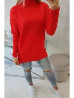 Sveter so stojačikom červený Sveter so stojačikom červený