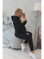 Zateplená souprava s mikinou model 18747965 ve spodní části černé barvy - K-Fashion Zateplená souprava s mikinou model 18747965 ve spodní části černé barvy - K-Fashion