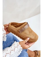 Damskie Kapcie Ocieplane Futerkiem Na Platformie Camel Azida Damskie Kapcie Ocieplane Futerkiem Na Platformie Camel Azida