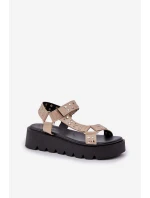 Zdobione Sandały Na Platformie Beżowe Tatellia Zdobione Sandały Na Platformie Beżowe Tatellia