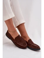 Mokasyny Damskie Z Eko Zamszu Czekoladowe Tynara