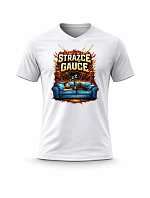 Pánské bavlněné tričko s potiskem - STRÁŽCE GAUČE - bílé