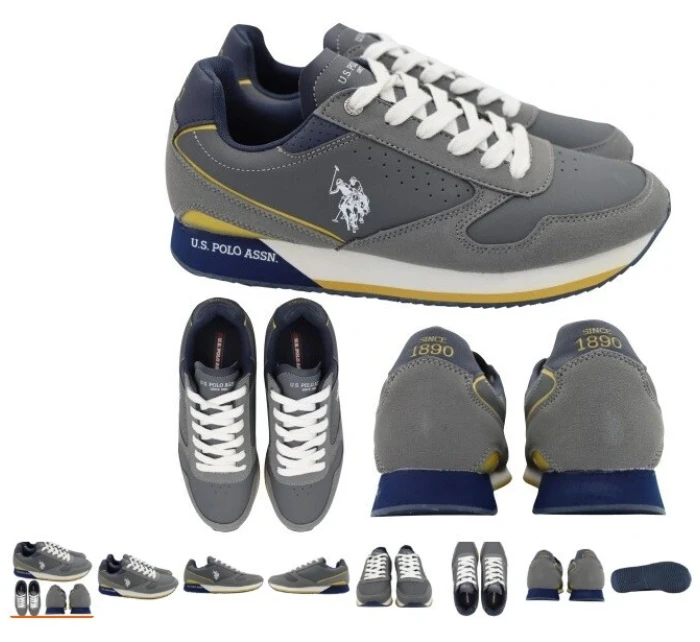 Pánska obuv NOBIL003A-LGR001 grey-white-red - Ralph Lauren