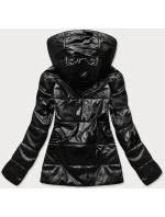Černá lesklá dámská bunda model 15788643 - S'WEST Černá lesklá dámská bunda model 15788643 - S'WEST