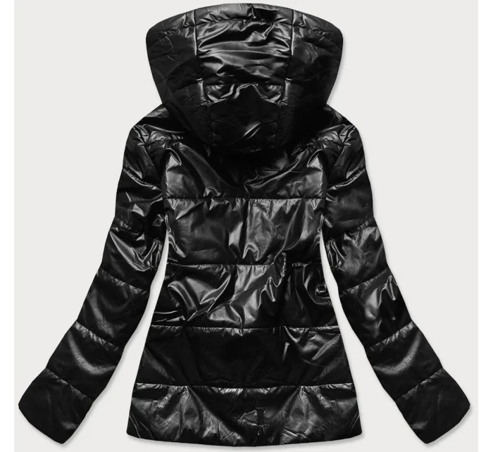 Černá lesklá dámská bunda model 15788643 - S'WEST Černá lesklá dámská bunda model 15788643 - S'WEST