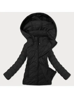 Ľahká čierna dámska prešívaná bunda s kapucňou J Style (16M9232-392)