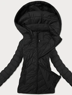 Dámska ľahká prešívaná bunda s kapucňou J Style black (16M9232-392)