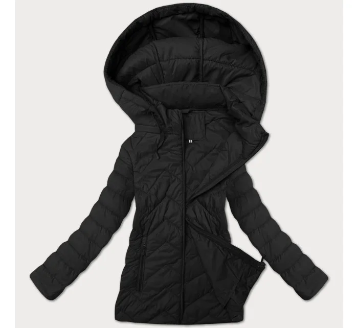 Ľahká čierna dámska prešívaná bunda s kapucňou J Style (16M9232-392) Ľahká čierna dámska prešívaná bunda s kapucňou J Style (16M9232-392)