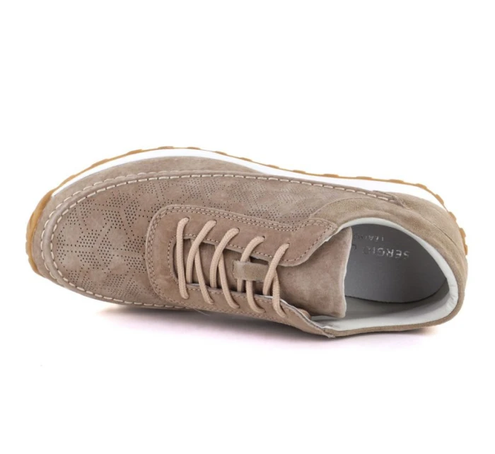 Dámske semišové kožené poltopánky svetlohnedé Sergio Leone SP001