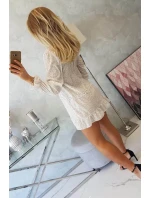 Šaty s ozdobnými volánky béžové Šaty s ozdobnými volánky béžové