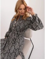 LK SK 509107 šaty.00X sivá čierna