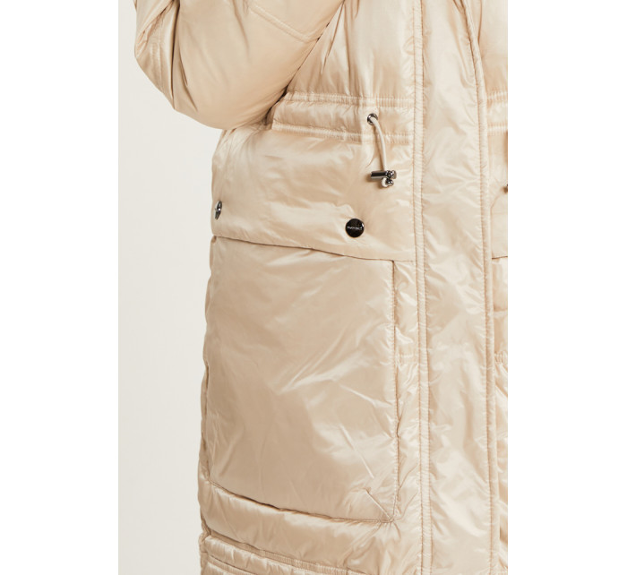 Monnari Kabáty Dámsky páperový kabát s kapucňou béžový