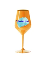 Personalizovaná nerozbitná sklenička na víno - Akvarelový otisk