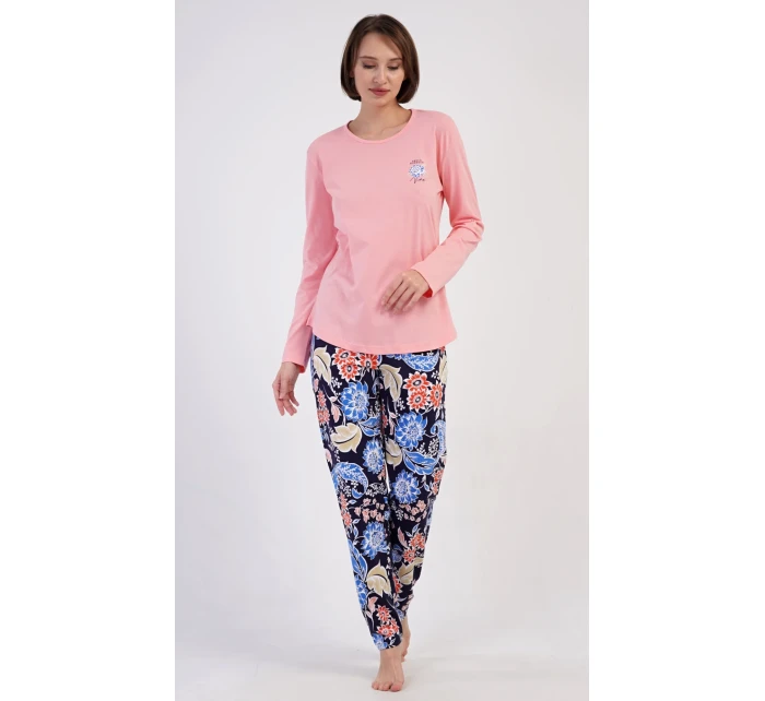 Dámske dlhé pyžamo Kvety Dámske dlhé pyžamo Kvety