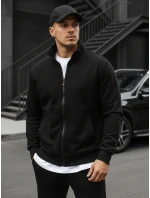 Pánska mikina na zips bez kapucne čierna BX4110 Pánska mikina na zips bez kapucne čierna BX4110