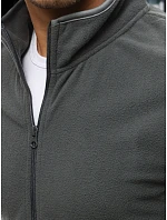 Pánska tmavosivá mikina na zips FashionStreet BX4772