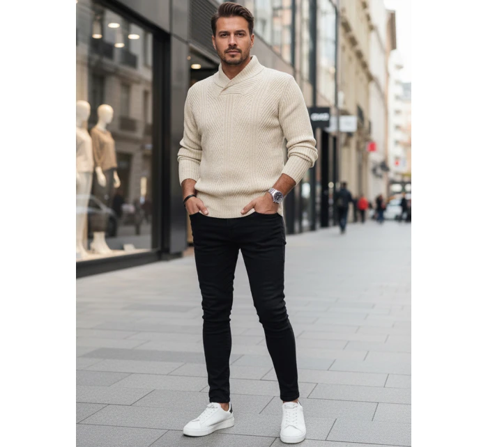 Pánsky béžový sveter FashionStreet WX2258z