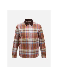 Košeľa Peak Performance W Heavy Cotton Shirt hnedá kockovaná