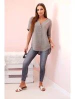 Dámská mušelínová košile s knoflíkem fango Dámská mušelínová košile s knoflíkem fango