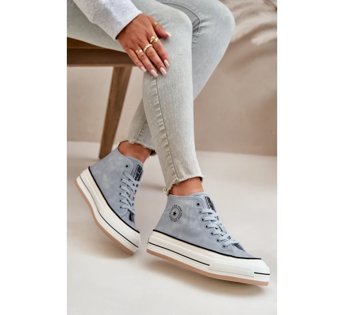 Zateplené Dámské Tenisky Na Platformě Eko Kůže Big Star model 21669567 Modré - Big Star Shoes