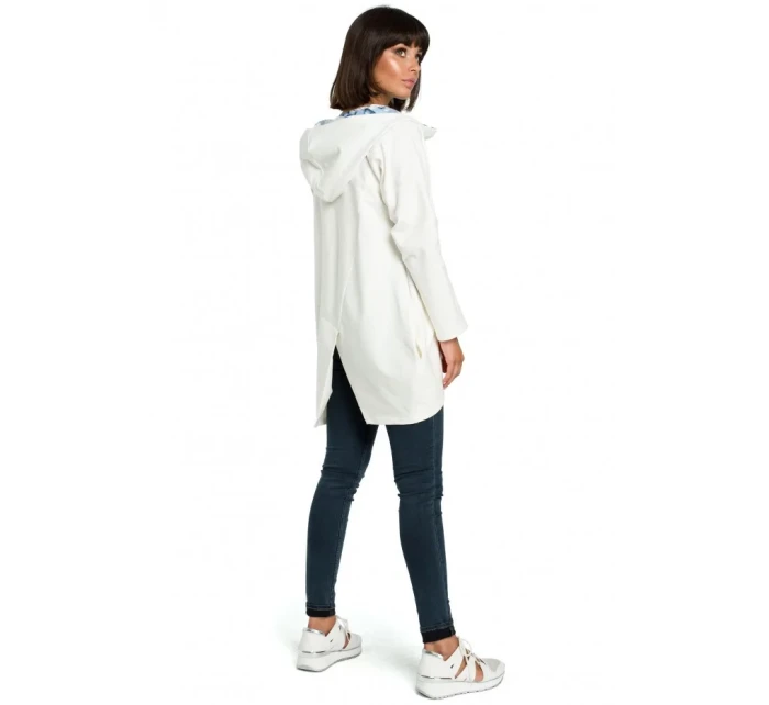 B091 Mikina s kapucňou Oversized na zips - čierna