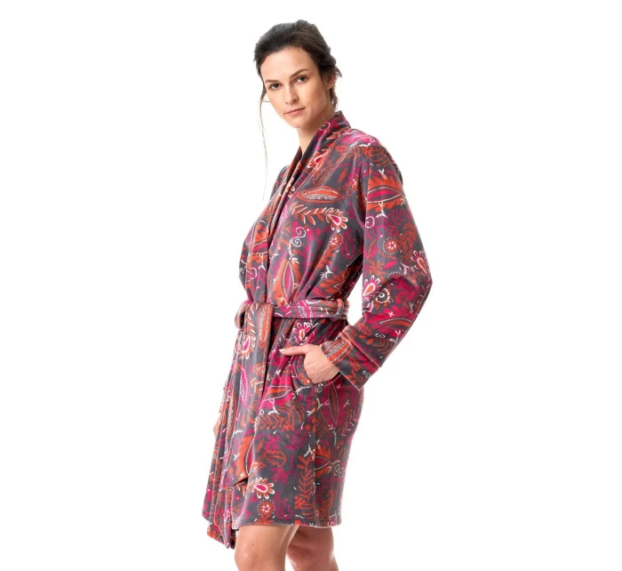 Dámsky župan LGD 782 B23 Grey-pink-red - Kľúč Dámsky župan LGD 782 B23 Grey-pink-red - Kľúč