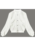 Vlnená bunda bomber (15687) ecru - Goodlooking