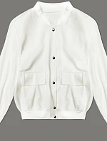 Vlnená bunda bomber (15687) ecru - Goodlooking