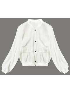 Vlnená bunda bomber (15687) ecru - Goodlooking