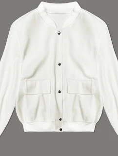 Vlnená bunda bomber (15687) ecru - Goodlooking