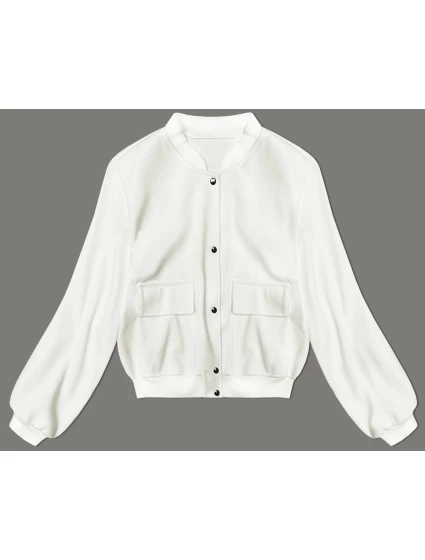 Vlnená bunda bomber (15687) ecru - Goodlooking