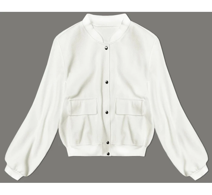 Vlnená bunda bomber (15687) ecru - Goodlooking