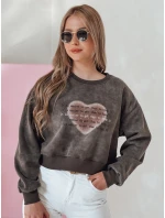 Dámská oversize mikina se srdcem graphite Dstreet model 21988165 - FashionStreet