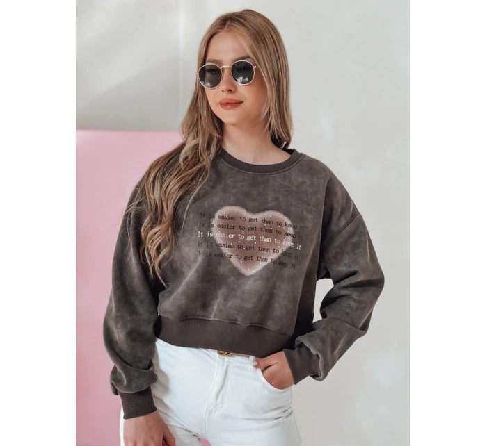 Dámská oversize mikina se srdcem graphite Dstreet model 21988165 - FashionStreet